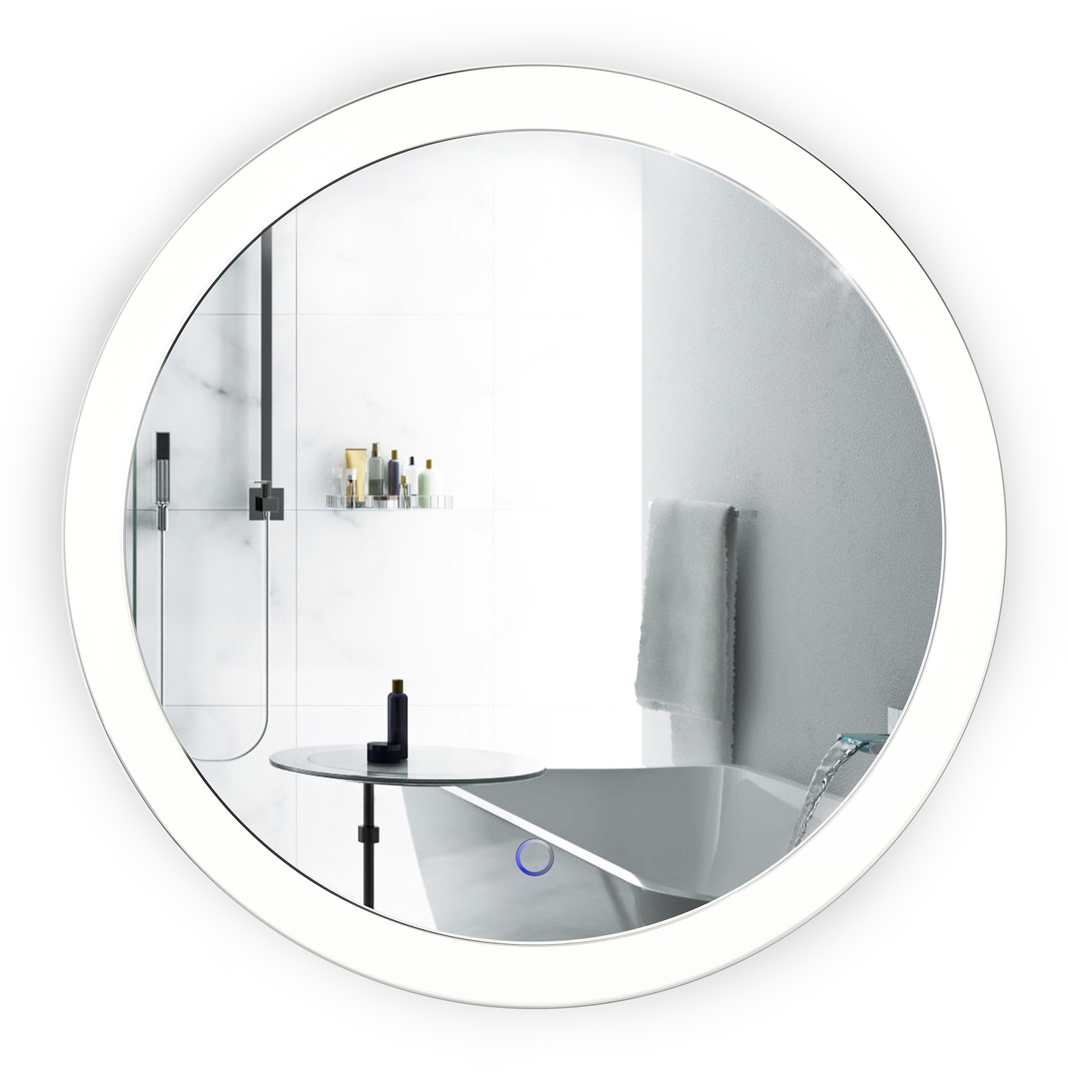 LED 22\u2033 Round Bathroom Mirror Lighted With Dimmer \u0026 Defogger Krugg Reflections USA LED 22\u2033 Round Bathroom Mirror Lighted With Dimmer \u0026 Defogger Krugg Reflections USA