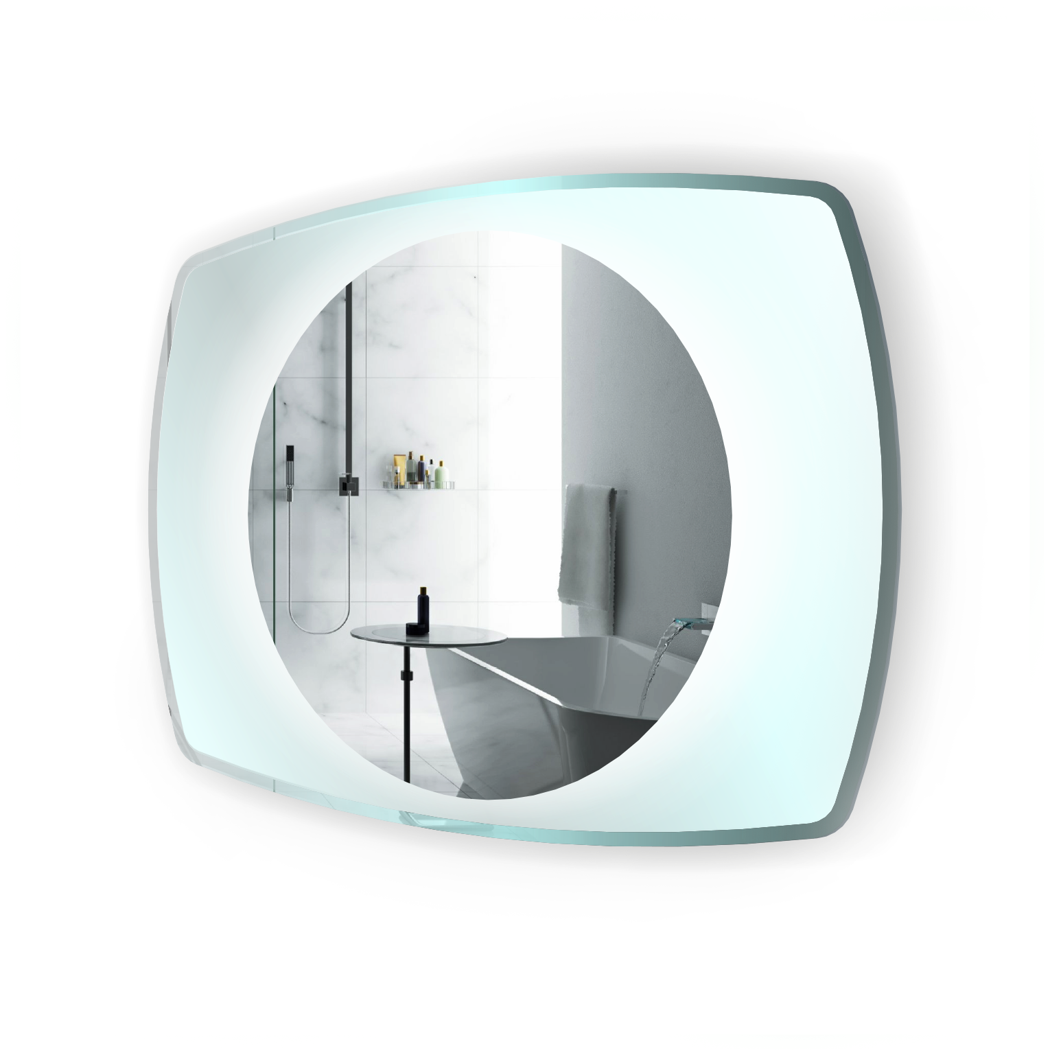 Led Lighted 32 Inch X 24 Bathroom Mirror With Glass Frame