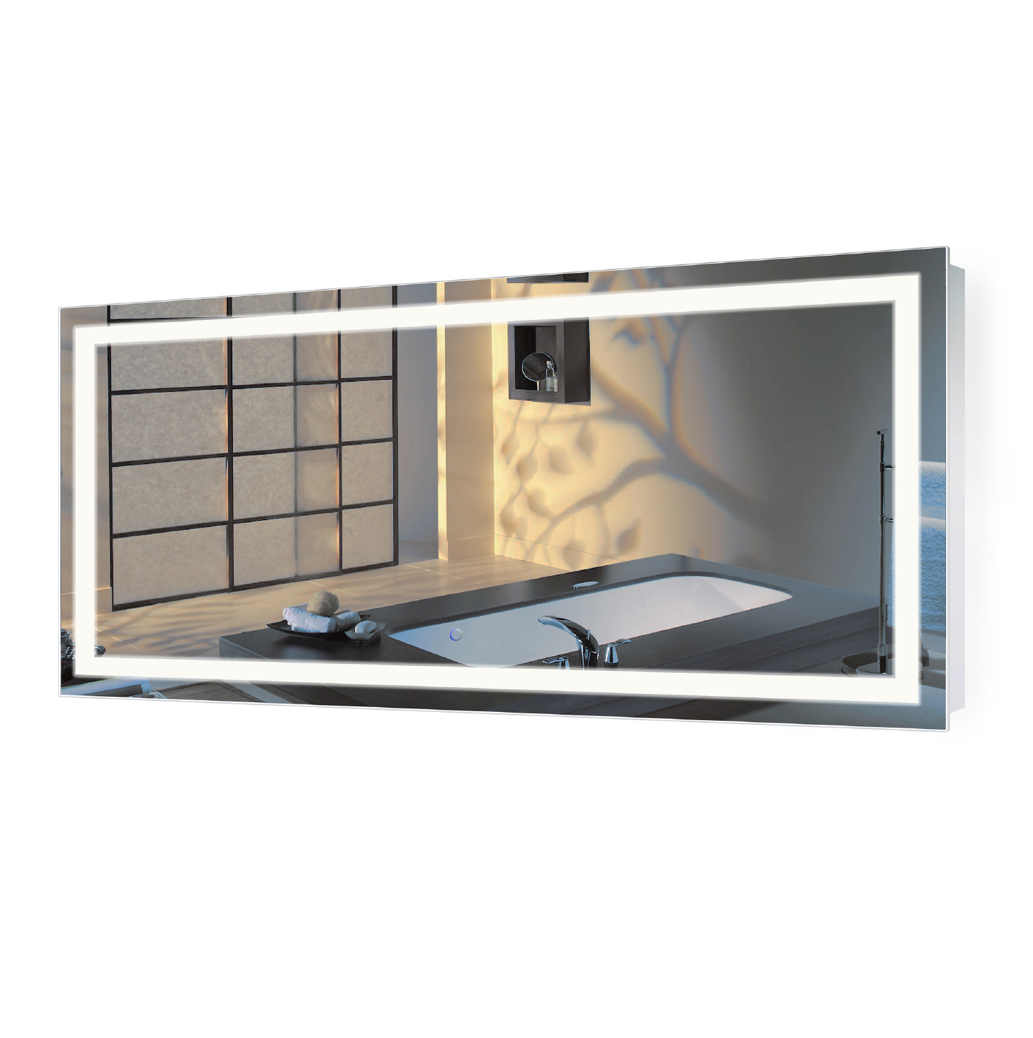 Icon 60″ X 30″ LED Bathroom Mirror  w/ Dimmer & Defogger | Large Lighted Vanity Mirror