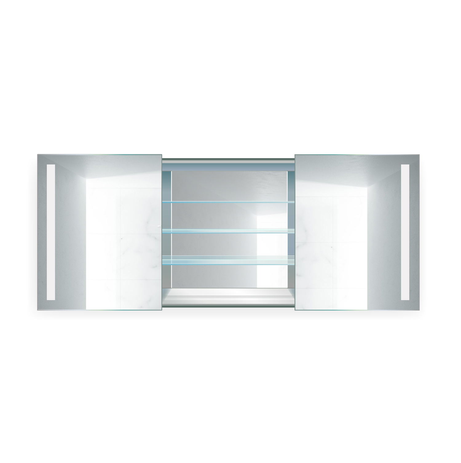 Rolls Sliding Led Medicine Cabinet 48 X 30 W Dimmer Defogger