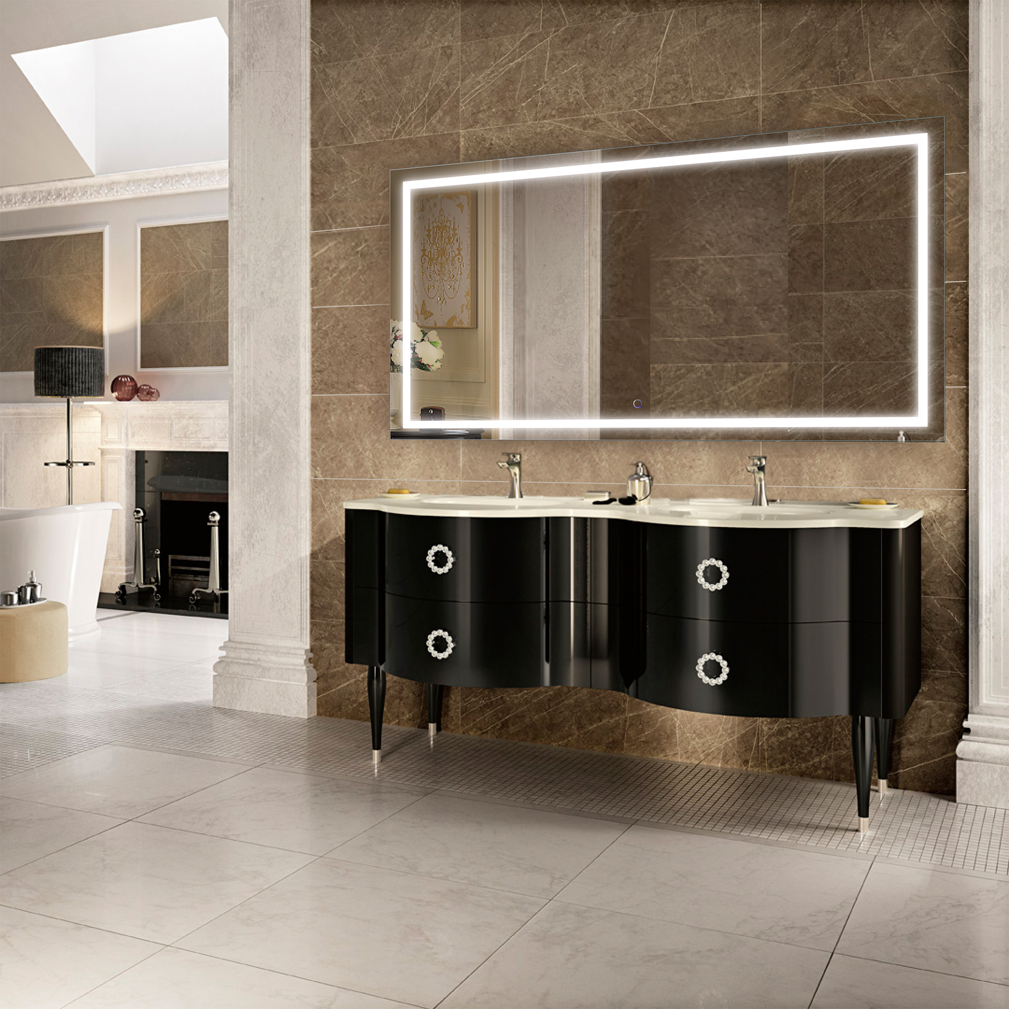 Icon 66″ X 36″ LED Bathroom Mirror w/ Dimmer & Defogger ...