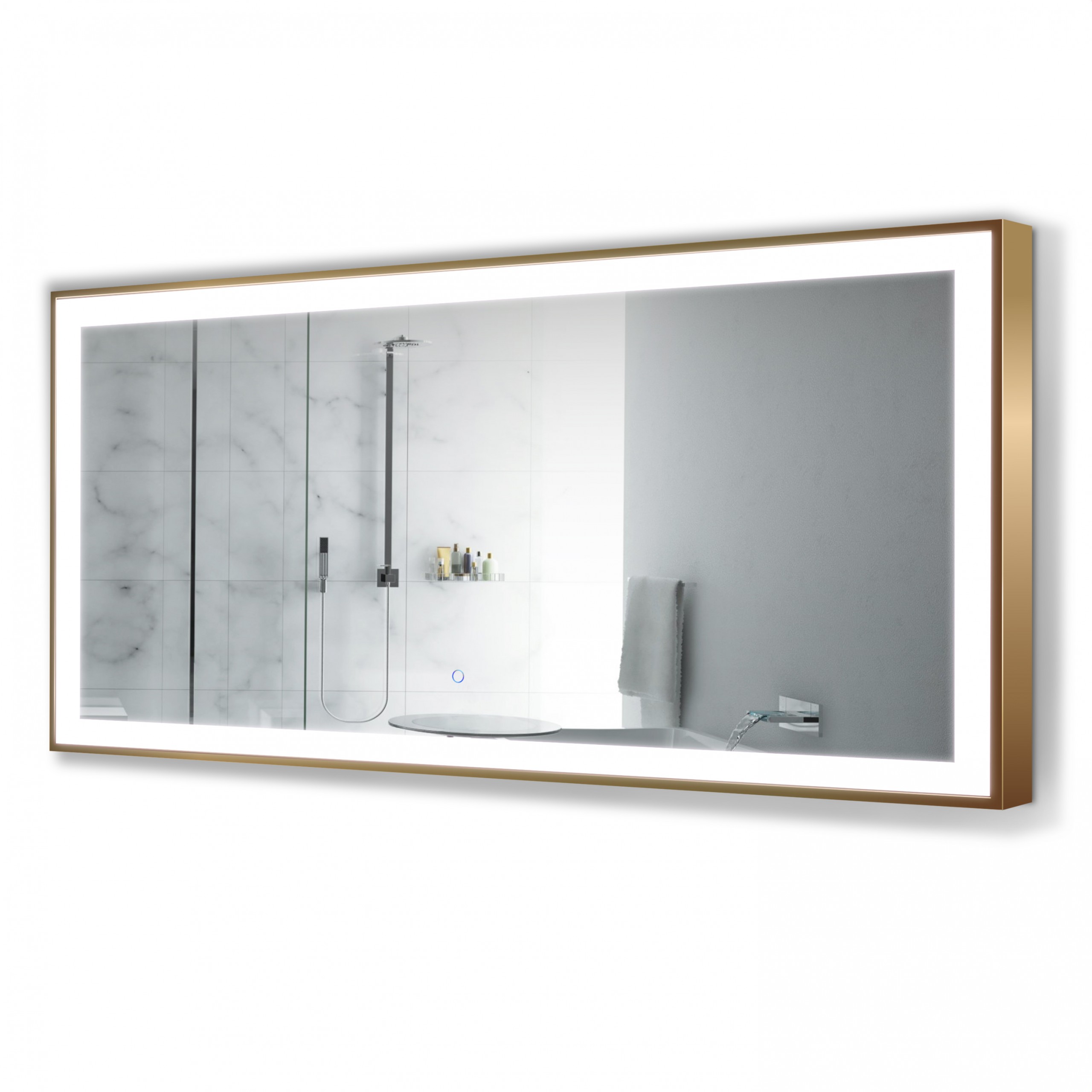 Krugg 60″ X 30″ Gold Soho LED Bathroom Mirror